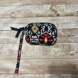 Vera Bradley Blue and Orange Clutch with Geometric Design